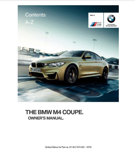 2017 BMW M4 Coupe Owner’s Manual Image