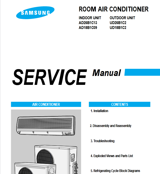 Samsung AD26B1C13 Air Conditioner User Manual Image