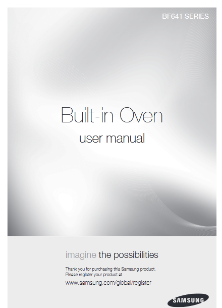 Samsung BF641 Series Oven User Manual Image