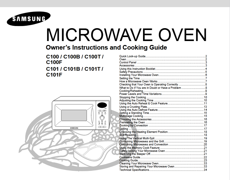 Samsung C100B Microwave Oven Image