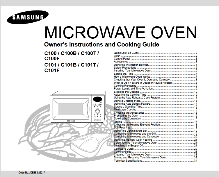 Samsung C101 Microwave Oven Image
