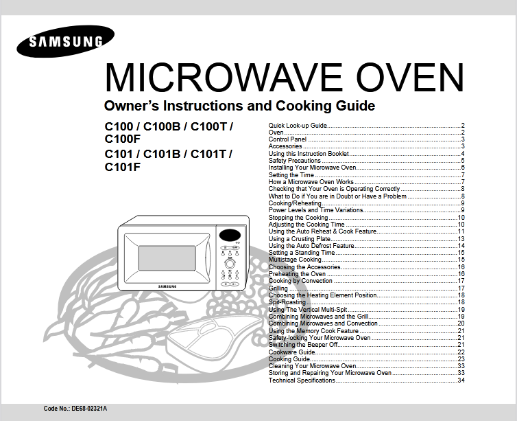 Samsung C101B Microwave Oven Image