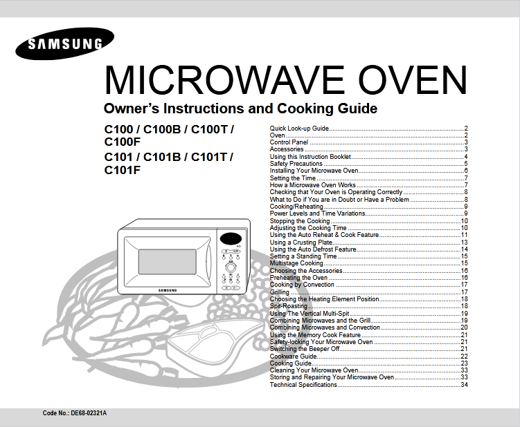 Samsung C101F Microwave Oven Image