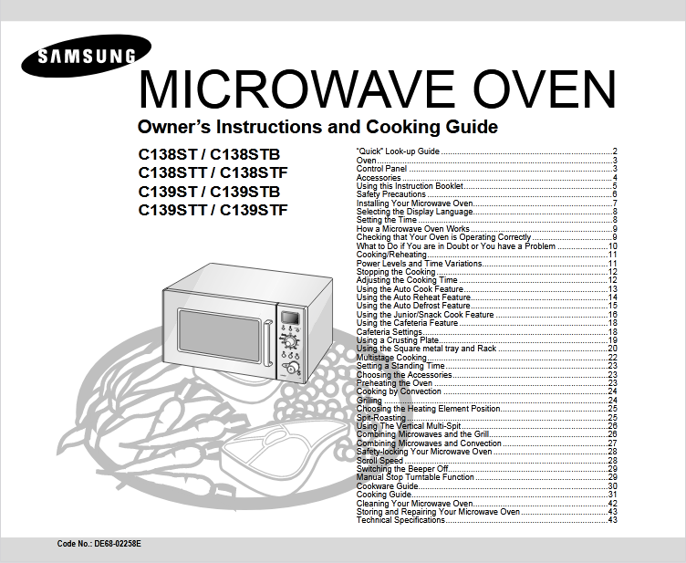 Samsung C138STB Microwave Oven Image