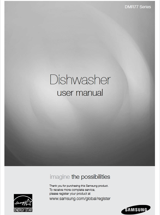 Samsung DMRLHB Dishwasher User Manual Image