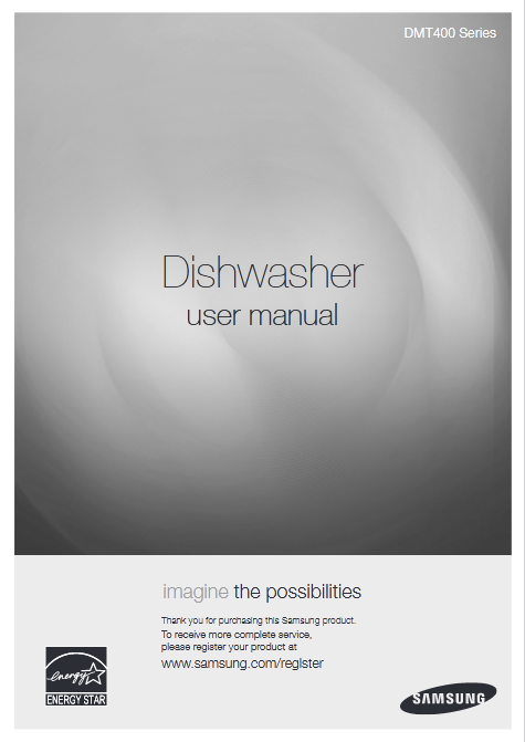 Samsung DMT400DD68-00074A Dishwasher User Manual Image