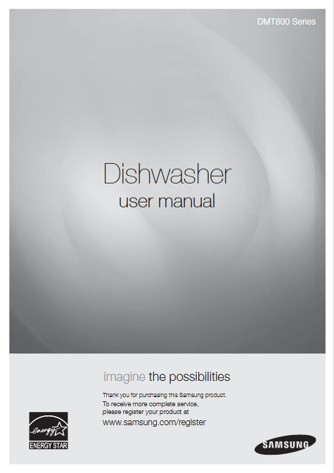 Samsung DMT800RHW Dishwasher User Manual Image