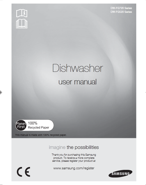 Samsung DW-FG720 Dishwasher User Manual Image