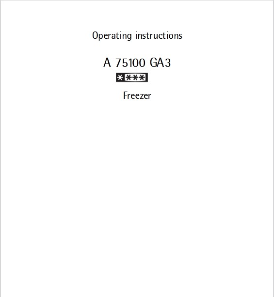 AEG A 75100 GA3 Freezer Image