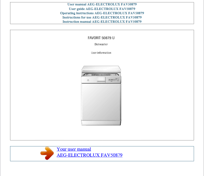 AEG FAV50879 Dishwasher Image