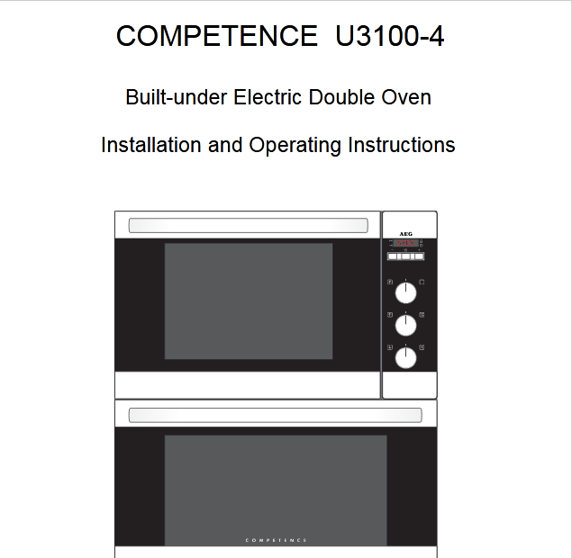 AEG U3100-4 Double Oven Image