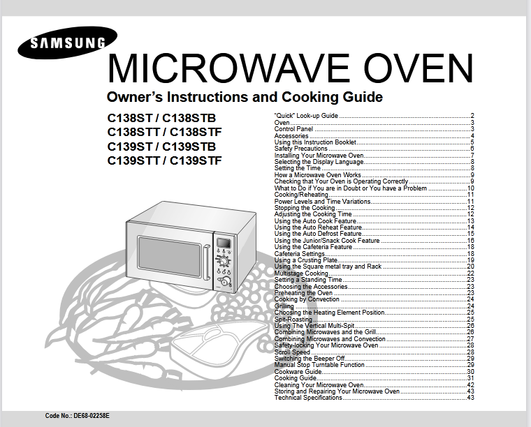 Samsung C139STB Microwave Oven Image