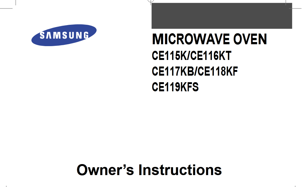 Samsung CE119KFS Microwave Oven Image