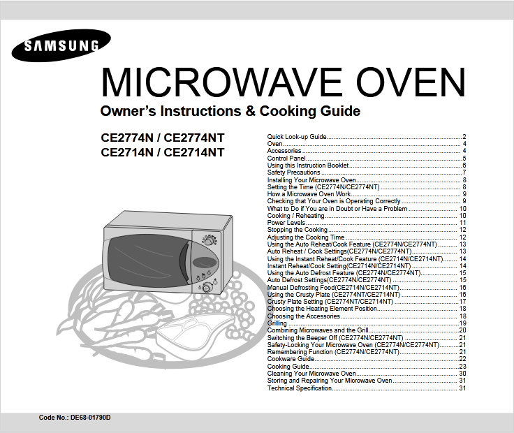 Samsung CE2714NT Microwave Oven Image