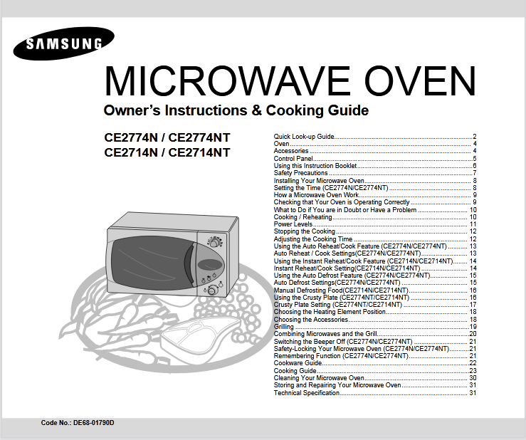 Samsung CE2774NT Microwave Oven Image