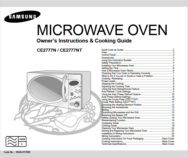 Samsung CE2777NT Microwave Oven Image