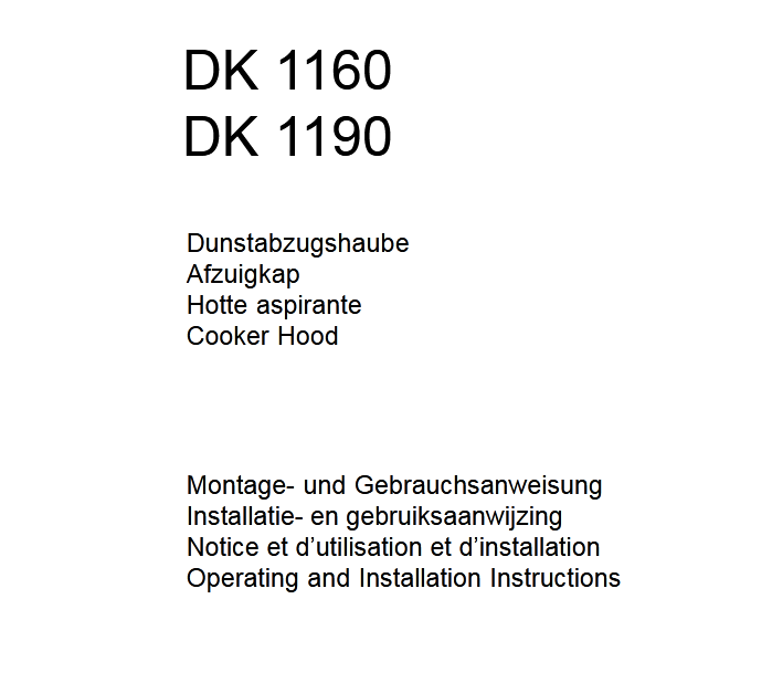 AEG DK 1160 Ventilation Hood Image