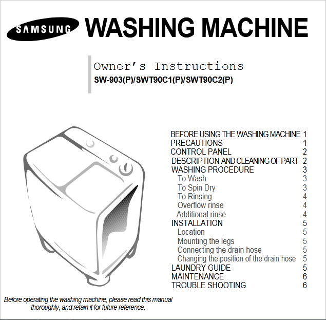 Samsung SWT90C2(P) Washer/Dryer Image