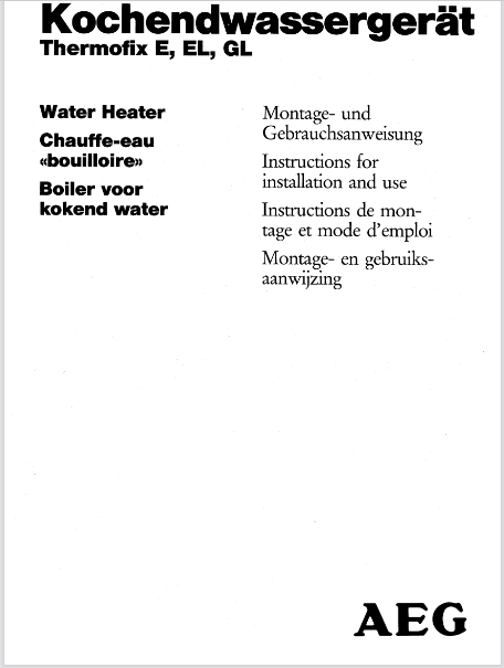 AEG E Water Heater Image