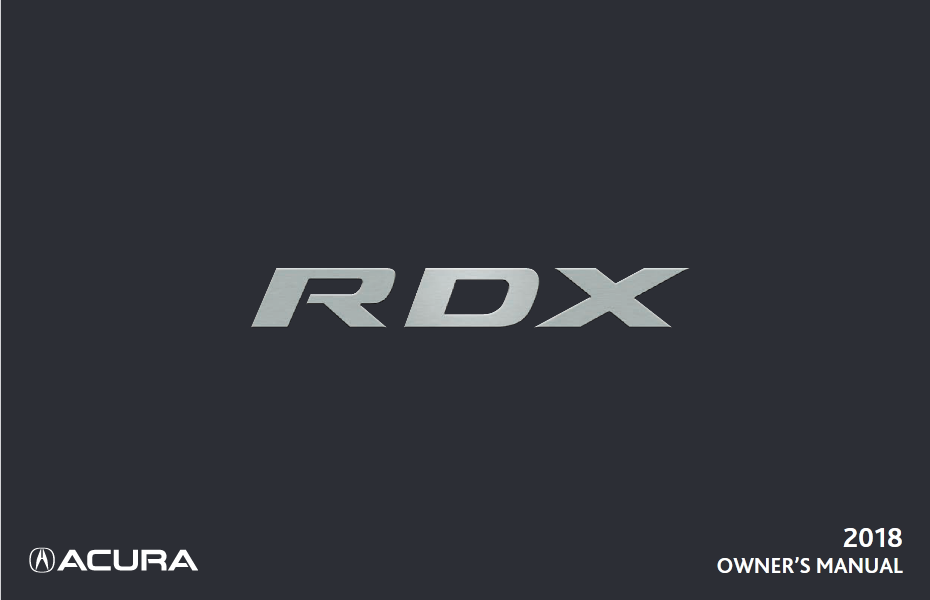 2018 Acura RDX Owner’s Manual Image