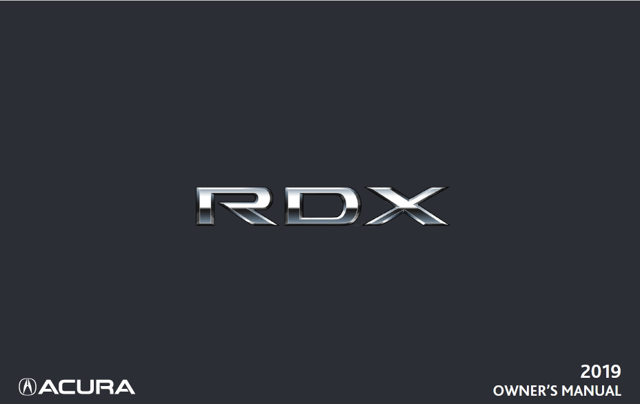 2019 Acura RDX Owner’s Manual Image