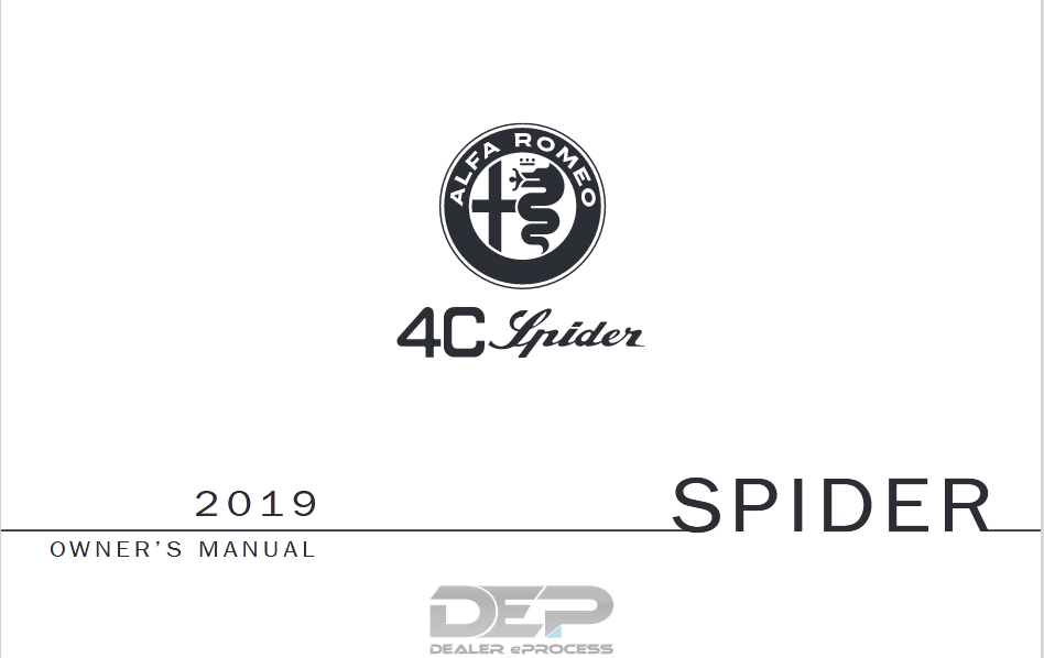 2019 Alfa Romeo 4C Spider Owners Manual Image