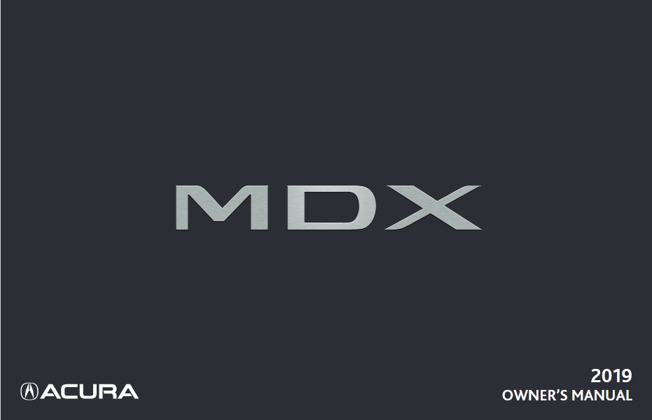 2019 Acura MDX Owner’s Manual Image