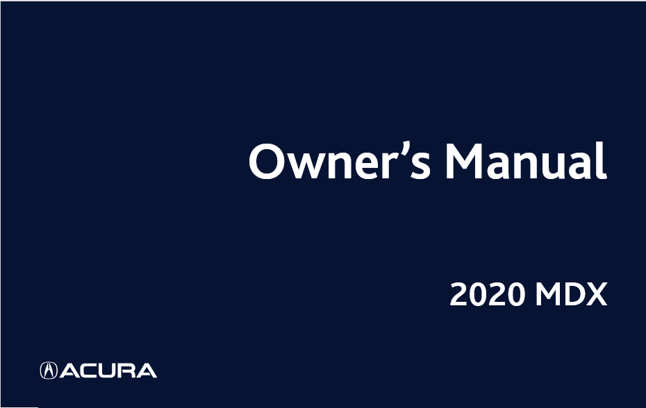 2020 Acura MDX Owner’s Manual Image