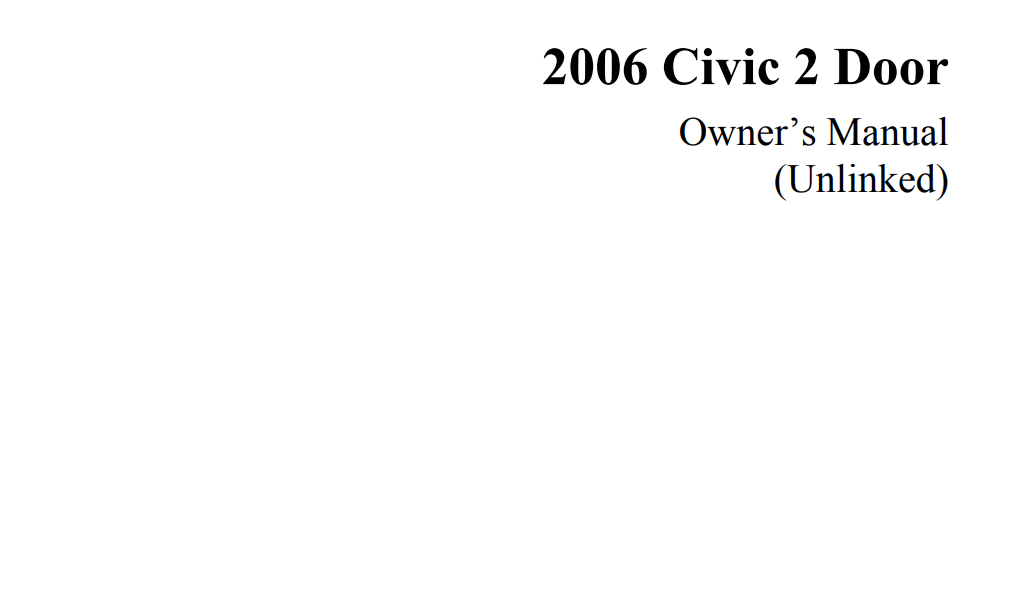 2006 Honda Civic Coupe Owner’s Manual Image