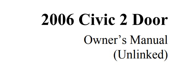 2006 Honda Civic Coupe Owner’s Manual Image