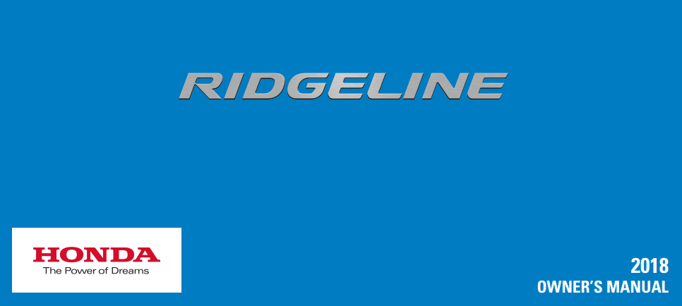 2018 Honda Ridgeline Owner’s Manual Image