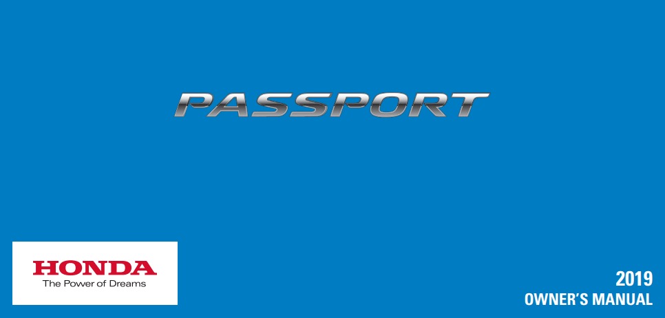 2019 Honda Passport Owner’s Manual Image