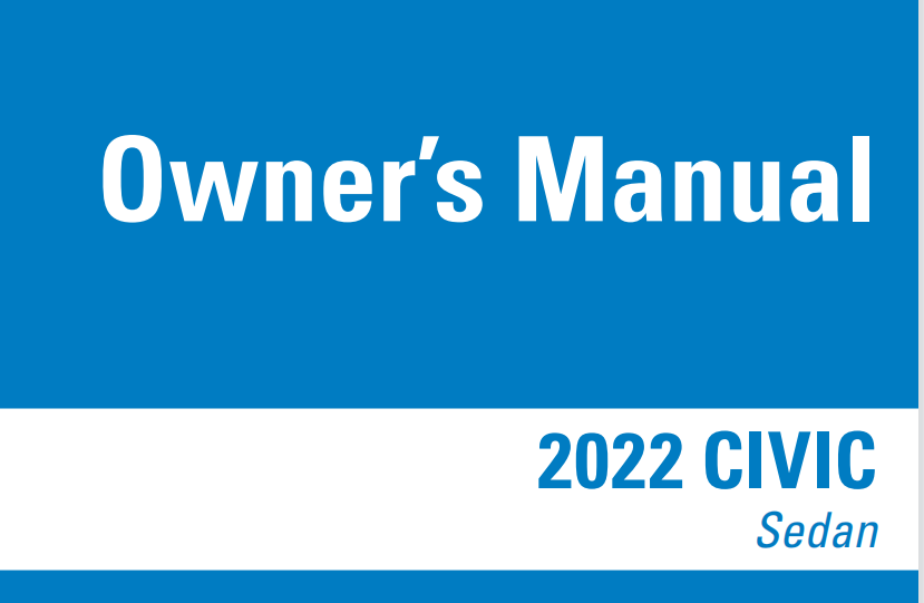 2022 Honda Civic Sedan Owner’s Manual Image