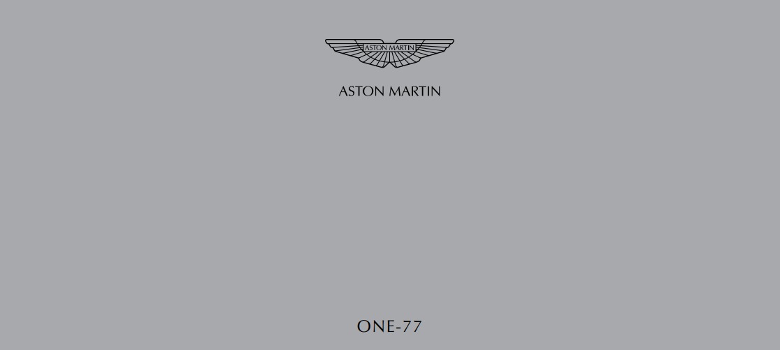 2013 Aston Martin One Owner’s Manual Image