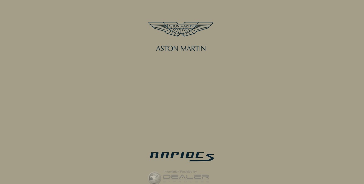 2013 Aston Martin Rapide S Owner’s Manual Image