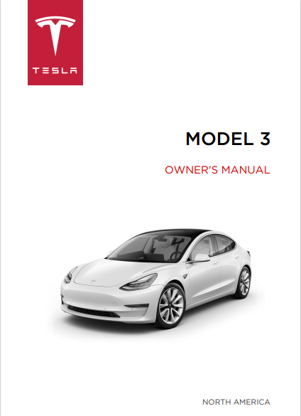 2018 Tesla Model 3 owner’s manual Image