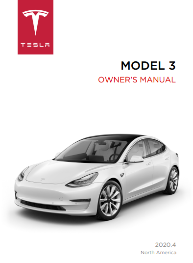 2020 Tesla Model 3 owner’s manual Image