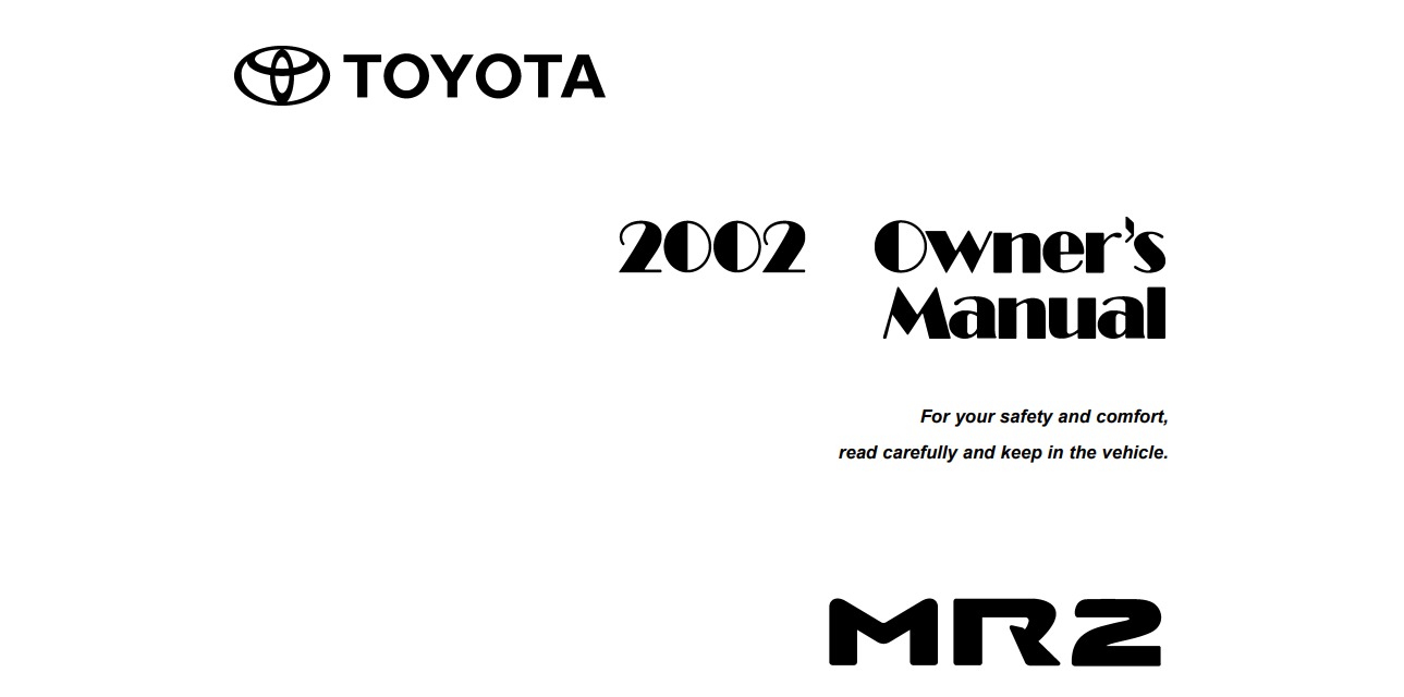 2002 Toyota MR2 Spyder Owner’s Manual Image