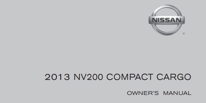 2013 Nissan NV Compact Cargo owner’s manual Image
