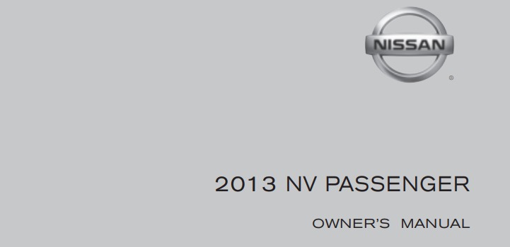 2013 Nissan NV Passenger owner’s manual Image