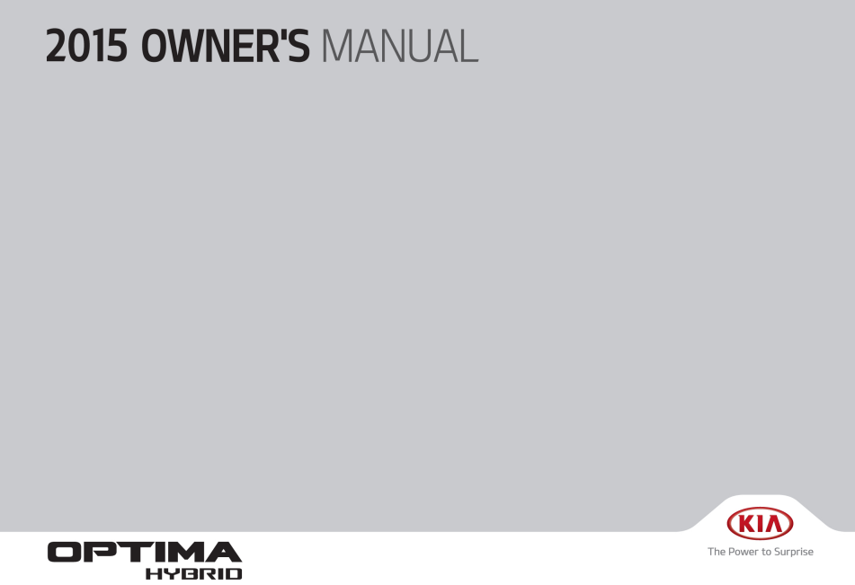 2015 Kia Optima Hybrid Owner’s Manual Image