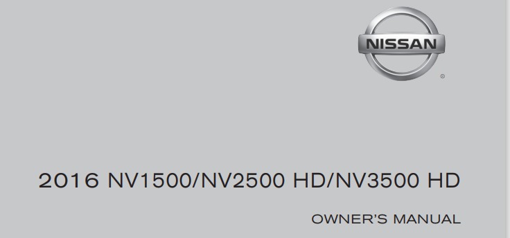 2016 Nissan NV Cargo owner’s manual Image