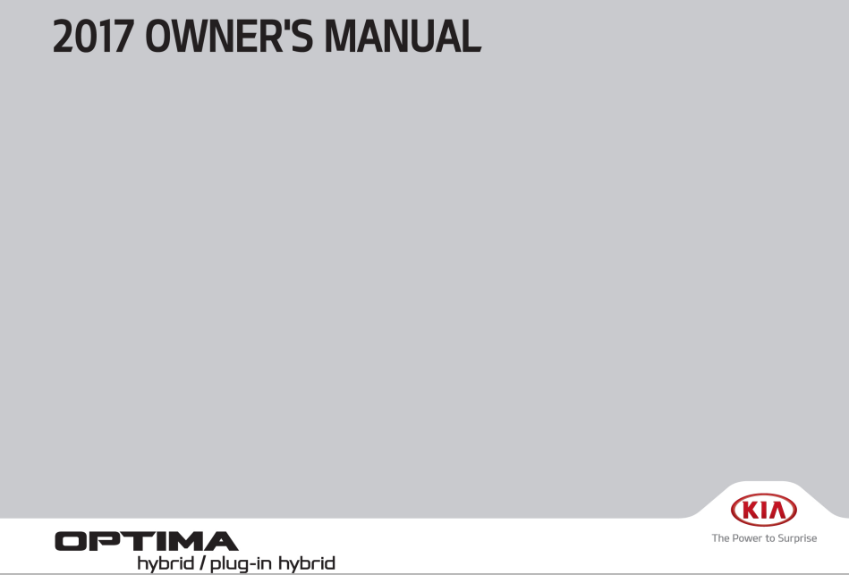 2017 Kia Optima Hybrid Owner’s Manual Image