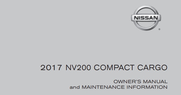 2017 Nissan NV Compact Cargo owner’s manual Image