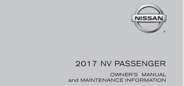 2017 Nissan NV Passenger owner’s manual Image