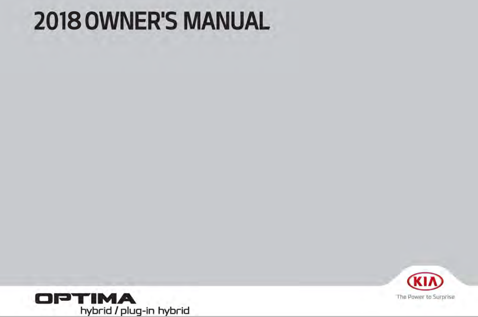 2018 Kia Optima Hybrid Owner’s Manual Image