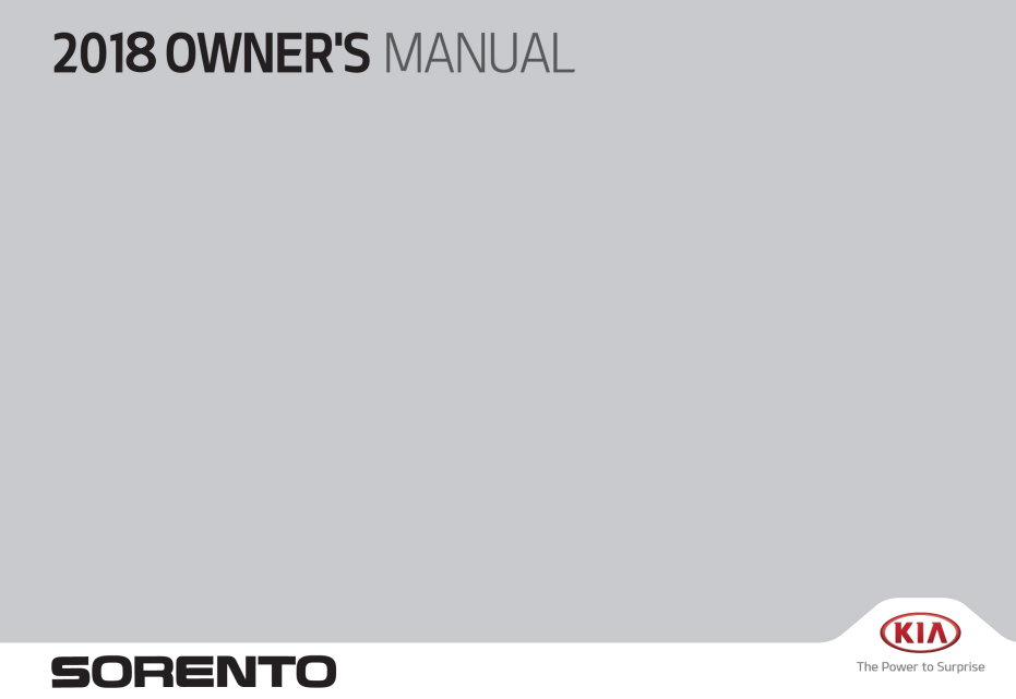 2018 Kia Sorento Owner’s Manual Image