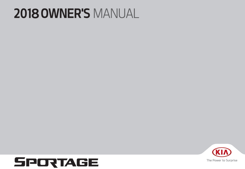 2018 Kia Sportage Owner’s Manual Image