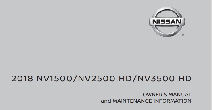 2018 Nissan NV Cargo owner’s manual Image
