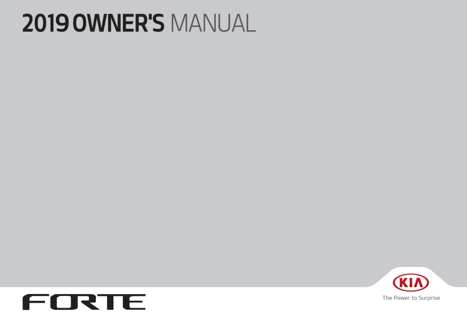 2019 Kia Forte Owner’s Manual Image